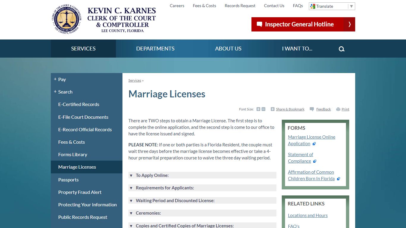 Marriage Licenses | Lee County Clerk of Court, FL