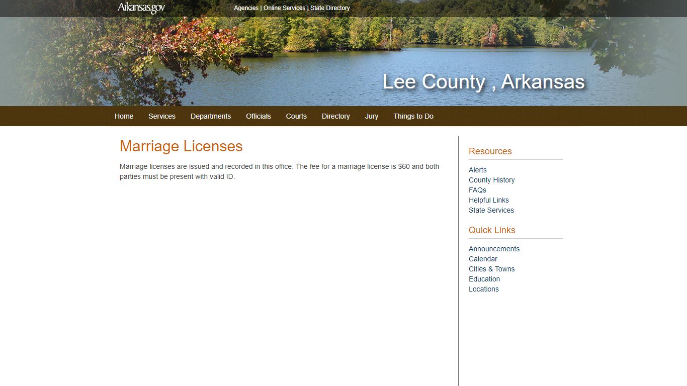 Marriage Licenses - Lee County , Arkansas