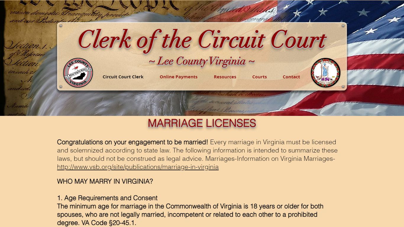 Marriage Licenses - Circuit Court Clerk for Lee County Virginia